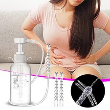 300ml Pump Action Douche Enema Bottle with Nozzle Vaginal Anal Cleaning
