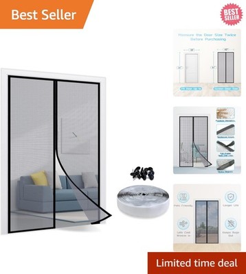 No-Gap Fiberglass Magnetic Screen Door 40''x83''   Child & Pet Friendly Access