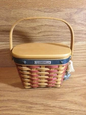 Vintage Longaberger 2001 Inaugural Basket With Protector And Lid