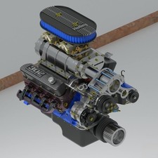 125 Scale 3d Resin 289-302 Ford Supercharged Engine With Transmission 125 Scale 3d Resin 289-302 Ford Supercharged Engine With Transmission