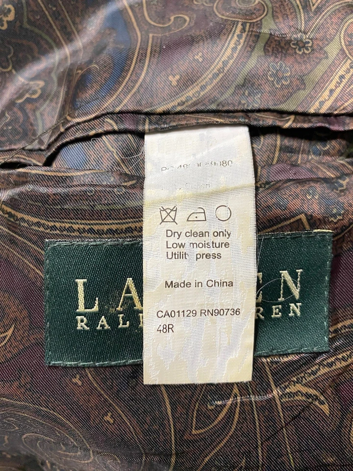 Lauren Ralph Lauren Corduroy Sport Coat Mens 48R Brown 2-Button Blazer Jacket L - Image 2 of 4