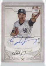 2019 Topps Definitive Collection Rookie 40/50 Justus Sheffield #DRA-JS Auto 0u56