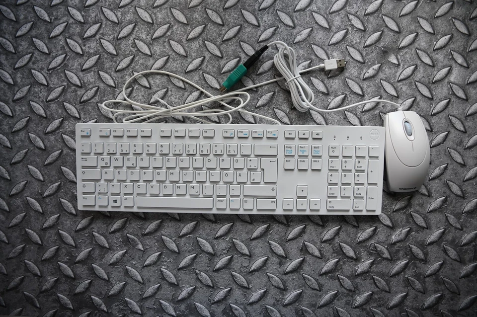 Dell Tastatur mit Cherry Maus, usb, Kabelgebunden, weiß