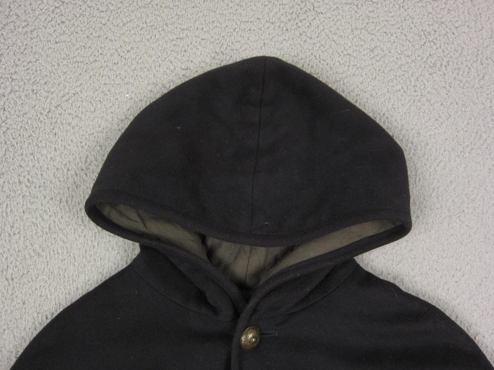 A.P.C. Cape Poncho Adult Medium Black Hooded Wool Alpaca Pea Coat Ladies Mens - Image 2 of 4