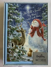 Box Of 18 Count DAYSPRING Religious Christmas Snowman Cards W/ Envelopes 