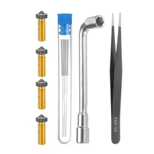 3D Nozzles Kit, 4pcs 3D Printer Brass Nozzles 0.2mm, Cleaning Needles