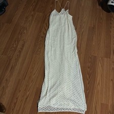 Guess White Maxi Chevron Knit Sleeveless Dress Beach Resort-wear Wedding Travel