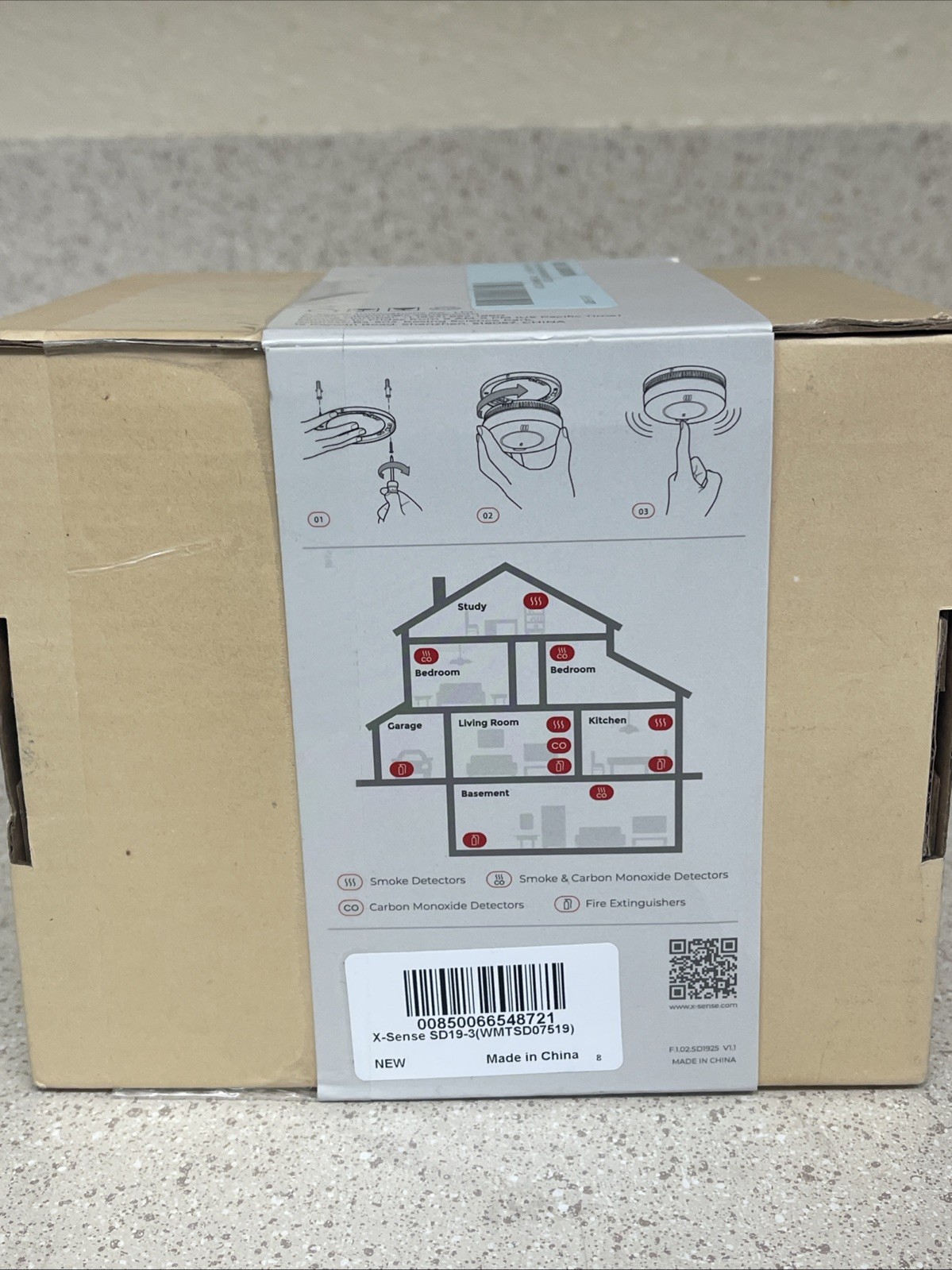 X-Sense Smoke Alarm, 10-Year Battery Fire Alarm Smoke Detector SD2J0AX (3-pack)