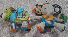 Skip hop Baby Soft Hard Stuffed Dog Elephant Crinkly Rattle Toys Sensory Mirror