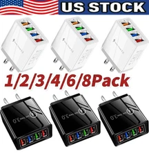 4 Port Fast Quick Charge QC 3.0 USB Hub Wall Home Charger Power Adapter Plug Lot