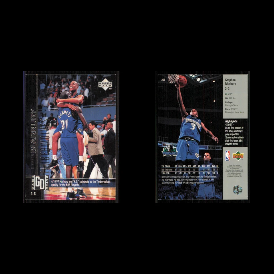 Stephon Marbury #255 1997 Upper Deck Minnesota Timberwolves Basketball Card NBA - Image 3 of 3