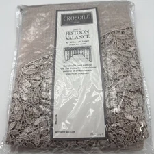 Croscill Festoon Valance Pink Butterfly Macrame 84" X 36" NEW