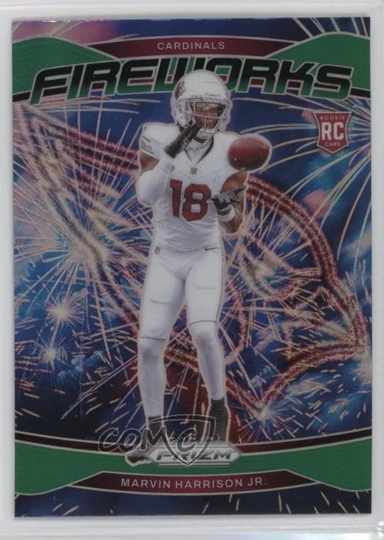 2024 Panini Prizm Fireworks Green Prizm Marvin Harrison Jr #20 Rookie RC 1p13