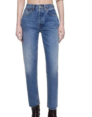 USA REDONE LEVIS Gr. 24 High Rise Oven Pipe JEANS W24 Gr UK 6 Damen VINTAGE