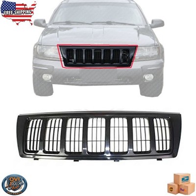 For 2004 Jeep Grand Cherokee Front Grill Grille Assembly Painted Black CH1200301