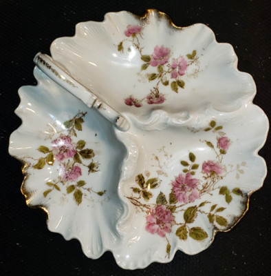 Vintage Divided 3 Section Serving /Relish/Appetizer/ Candy/Nut Dish 10 1/4''
