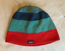 Patagonia Blue & Red Cap Hat Beanie - NICE!