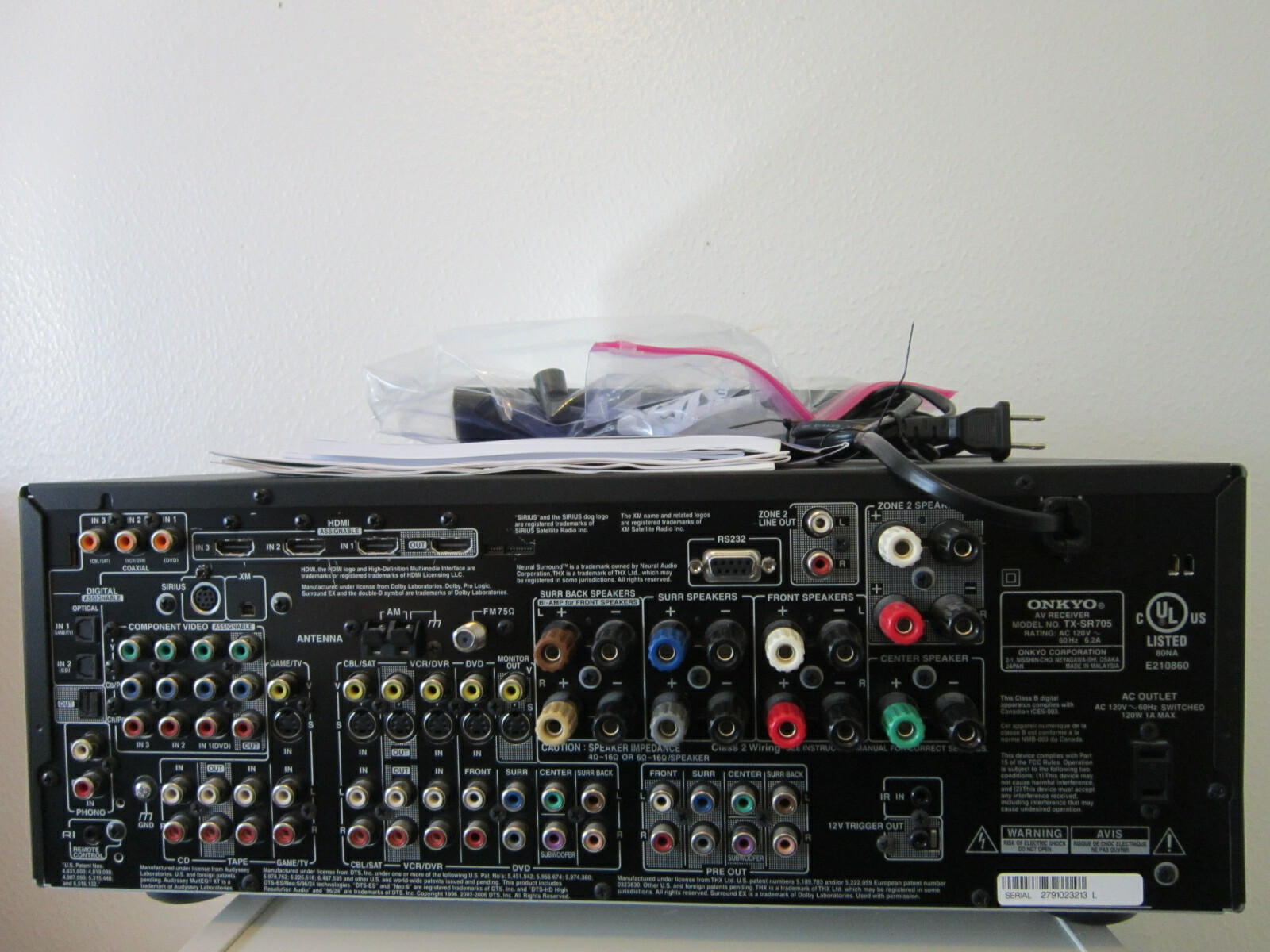 Onkyo TXSR705 7.1 Channel Home Theater Receiver (Black) eBay