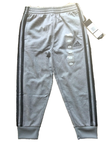 Adidas BOYS XS size 4 heather BLACK warm ATHLETIC JOGGER pant NEW.