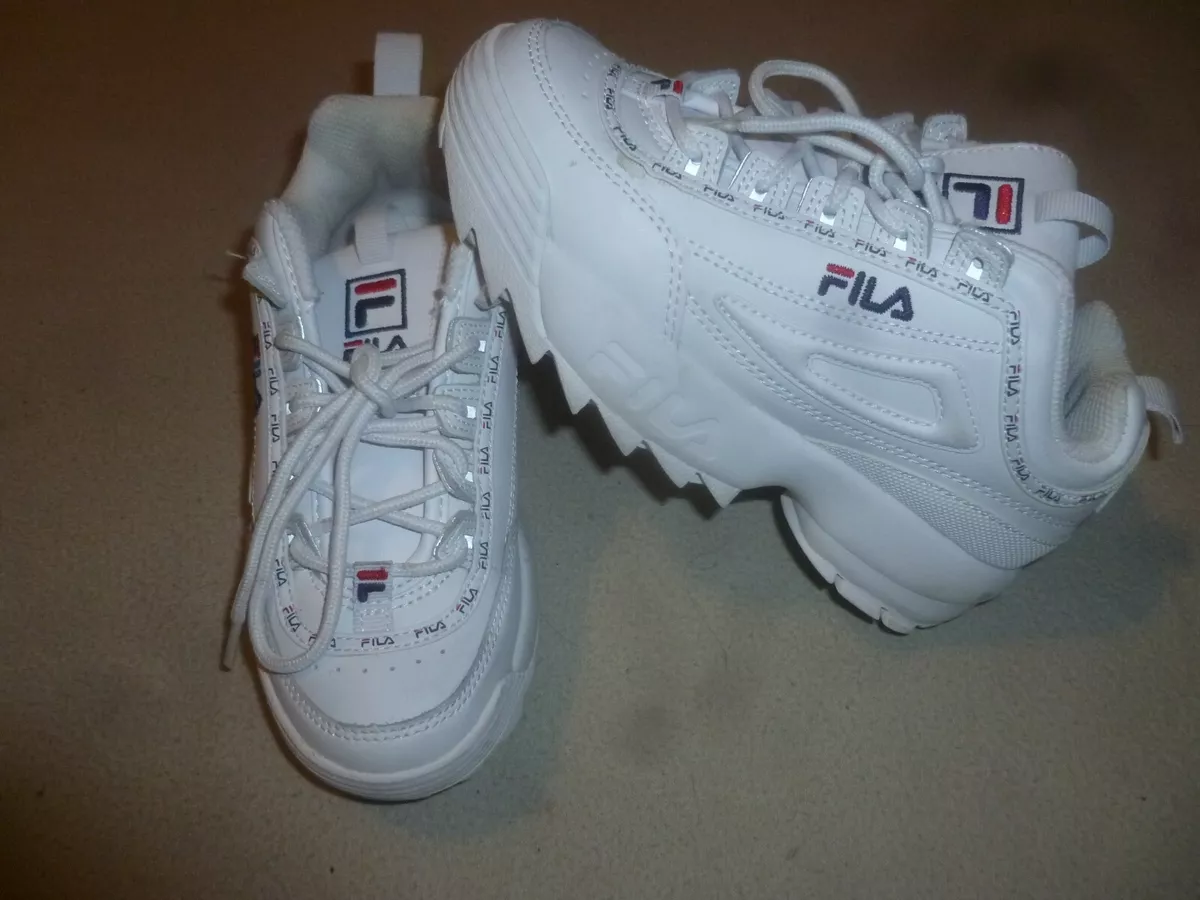 Idioot verraden US dollar FILA DISRUPTOR II PREMIUM KIDS SHOES SIZE 2 3F M00738-125 WHITE SNEAKERS |  eBay