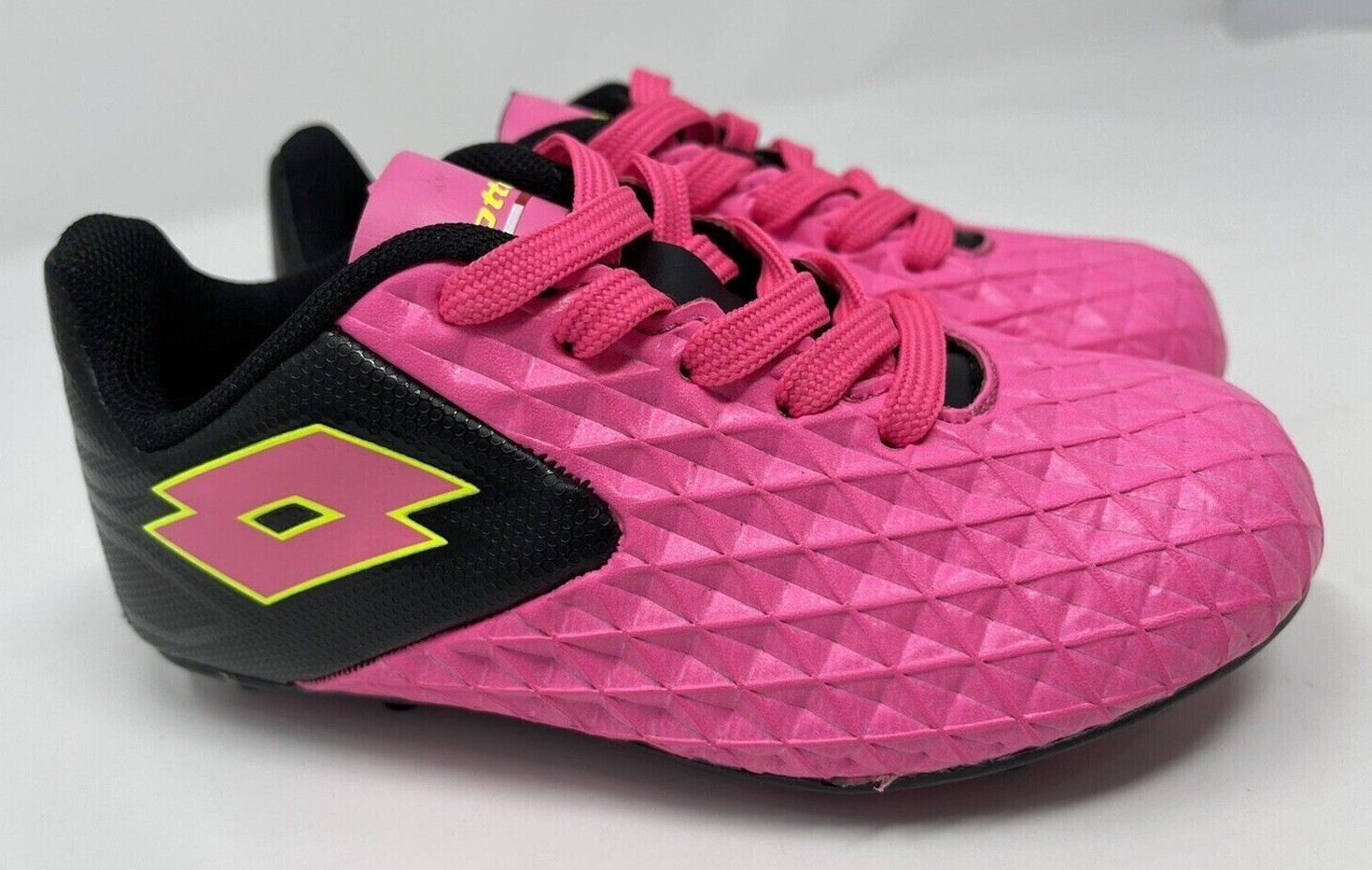 Lotto Tacchetti Calcio Giovani Forza Elite II Rosa Nero Taglia 11 Bambini Nuovi Mai Indossati