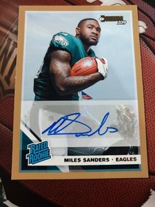 MILES SANDERS 2019 Donruss BRONZE PRESS PROOF Autographed RC Philadelphia Eagles