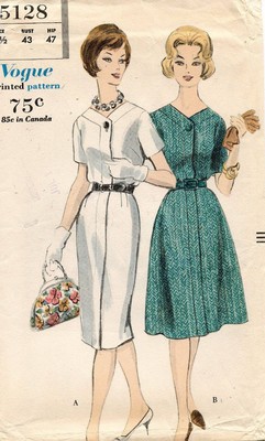 1960's VOGUE Misses' Dress  Pattern 5128 Size 22.5 UNCUT