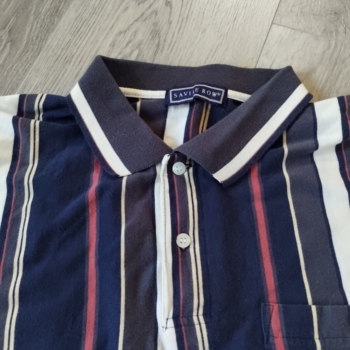 FILA Polo Savile Row uomo grande a righe blu bianco manica corta retrò