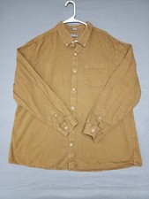 EDDIE BAUER Men's 2XL Brown Long Sleeve Button-Up Shirt 1- Pocket Relaxed Fit