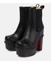 Christian Louboutin Joan Bootie 130 Studded Calf Leather, Black - Retail 1645