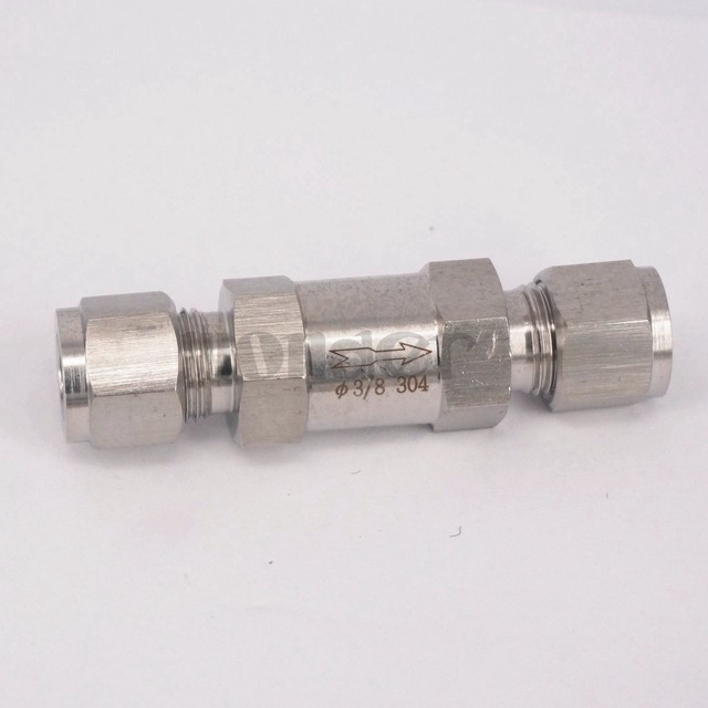 Fit 3/8" OD Tube 304 SS One Way Check Valve Nonreturn in Line Compression Valve eBay