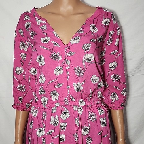 TORRID Short Puff Sleeve V-Neck Mini Challis Tiered Dress Women's Size 3 (3X) - Picture 3 of 12