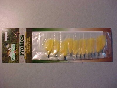 10 NEW 1/80 oz HAIR JIGS LEAD HEADS MARIBOU FISHING YELLOW Panfish ice CRAPPIE