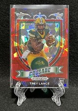2021 Panini Prizm Draft Picks Crusade Trey Lance Red Ice Prizm Rookie Card 49ers