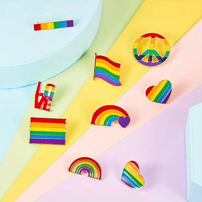 Colorful Rainbow LGBT Peace Pin Badge for Happy Fun Diversity Gifting