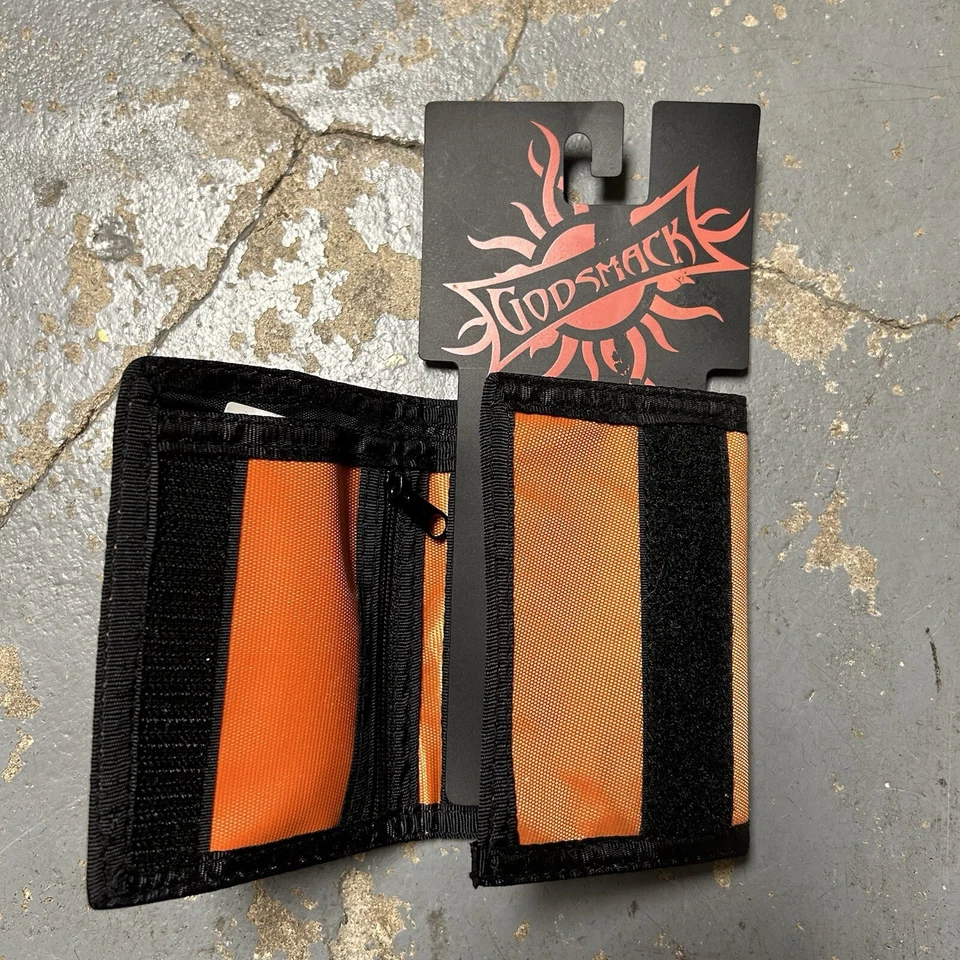 NWT Vintage Godsmack Tri Fold Wallet Licensed to Giant Orange/Black - Image 4 of 4