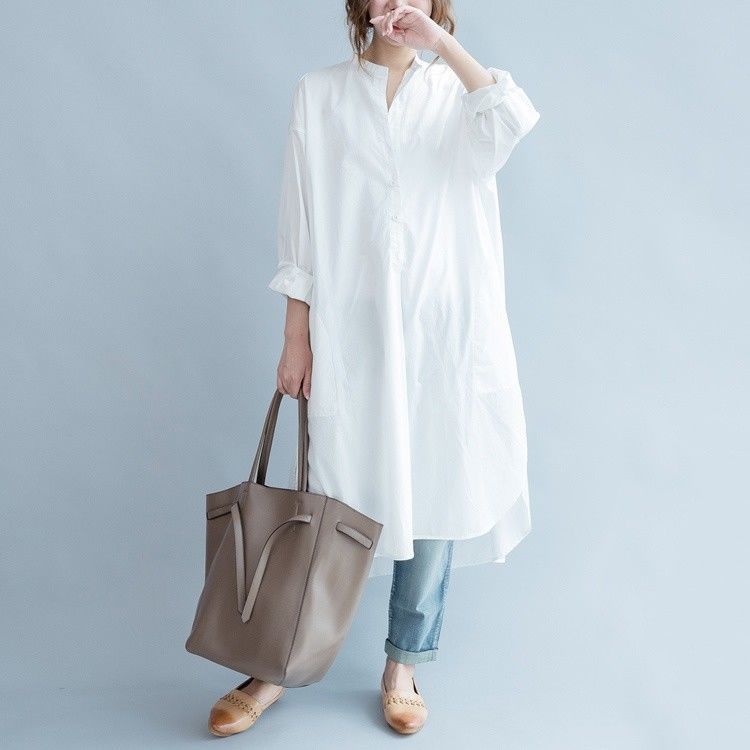 chinese dress ladies The Supima® Cotton Midi Shirt Dress main image 1