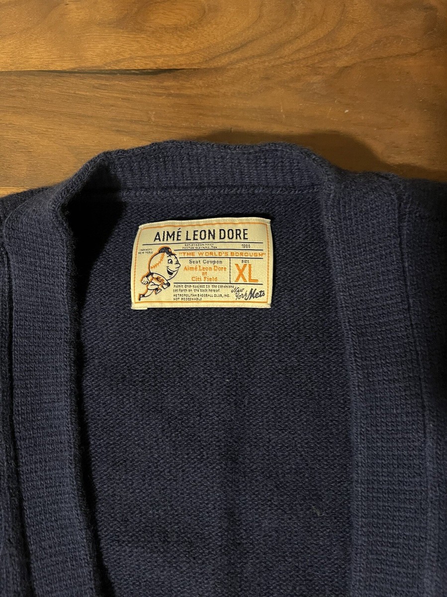 Aime Leon Dore ALD / New York Mets Merino Cardigan Sweater Mens