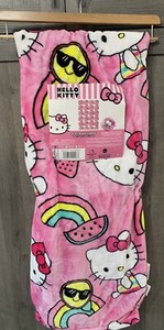 New Hello Kitty Pink Tie Dye Rainbow Ross Stores Plush 50 x 70 Throw Blanket