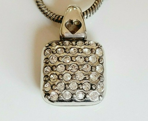 BRIGHTON Sacred Love reversible square pendant crystal necklace #246