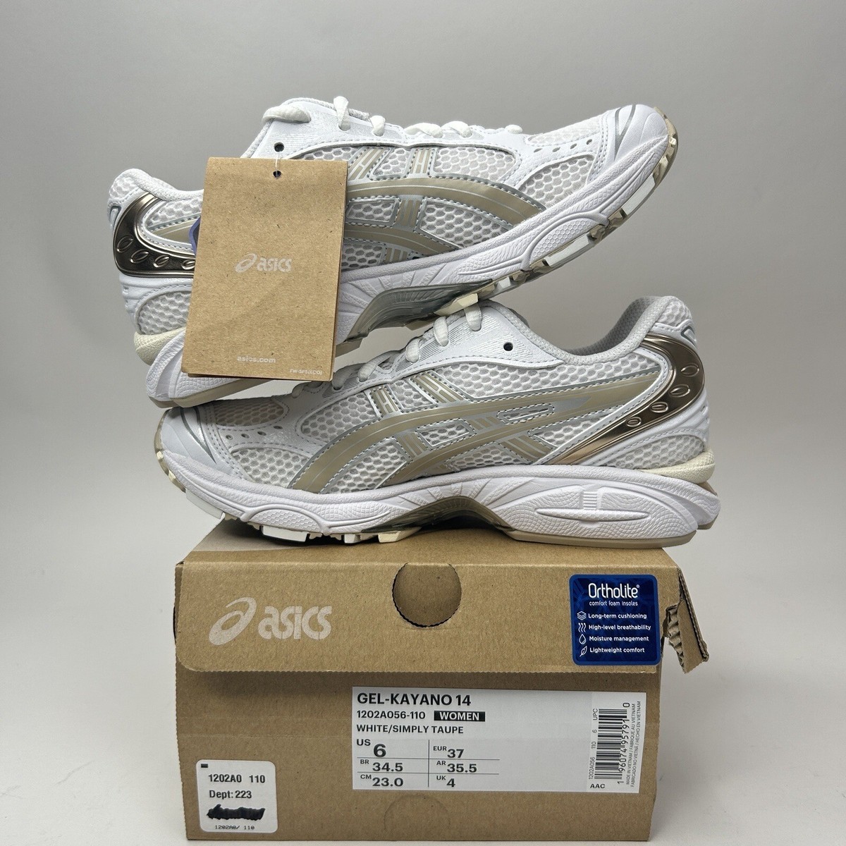 人気☆ASICS☆ GEL-KAYANO 14 WHITE SIMPLY TAUPE ASICS Gel-Kayano 14 “White Simply Taupe”Running Shoes New