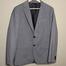 Banana Republic Gray Sport Coat Blazer Men 40R Primatist Marlane Slim Fit Flaw