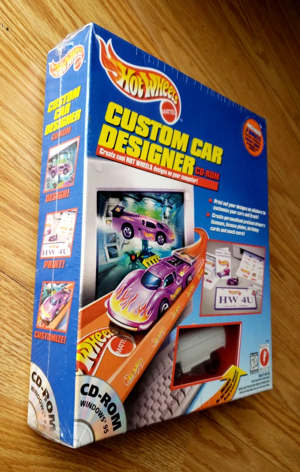 1998 Hot Wheels VOLKSWAGEN DRAG BUS  CUSTOM CAR DESIGNER CD-ROM W/Avery Stickers - Image 4 of 4