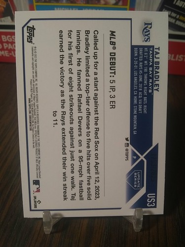 2023 Topps Update Taj Bradley RC #US3 Gold Border Parallel SP Rookie  1753/2023 - Picture 6 of 9