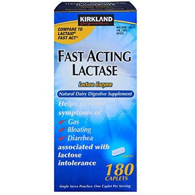 Kirkland Signature Fast Acting Lactase Natural Dairy Digestive Supplement,