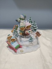 Cherished Teddies 105592 Skaters Waltz Action Music Box 2002 Enesco 10th Anniv.