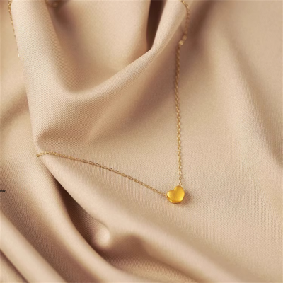 [Golden dew] 韓国☆18K Gold☆Happy heart 3 Necklace Triple Heart Drop Necklace 10K Tri-Tone Gold 18