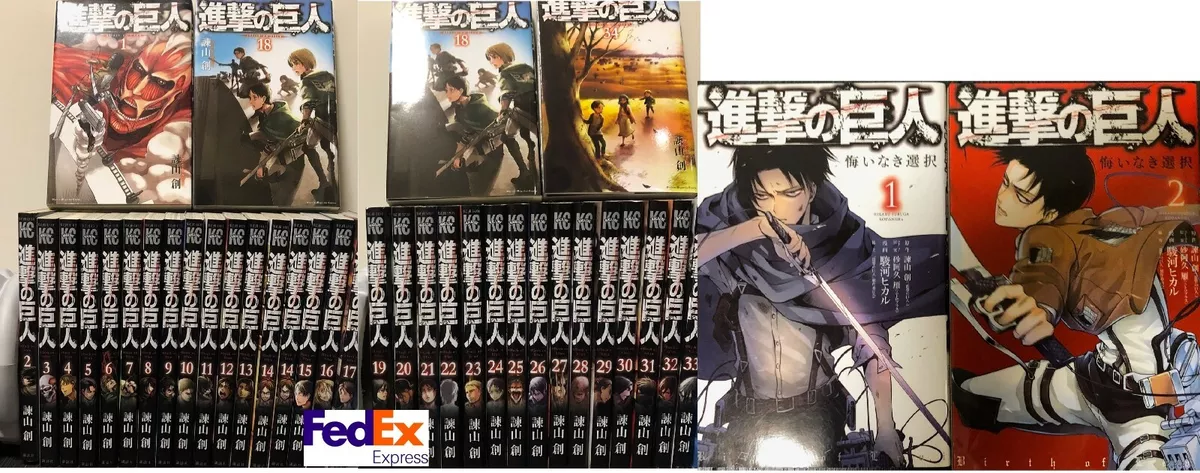 Attack on Titan Shingeki no Kyojin Vol 1-34 Full Set Japan Manga Comic [NEW]