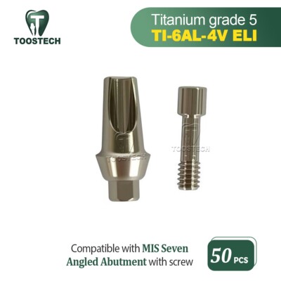 50pcs Anatomic Angled cemented abutment fits MIS Seven NP/SP/WP 15° 20° 25°
