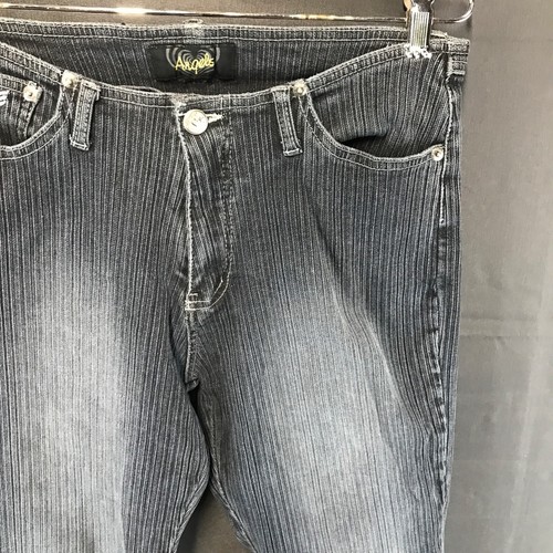 Vintage 2000s Angels Low Rise Bootcut Flare Denim Jeans Y2K Women's Sz 11 Black - Picture 3 of 18